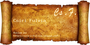 Csiri Fulvia névjegykártya